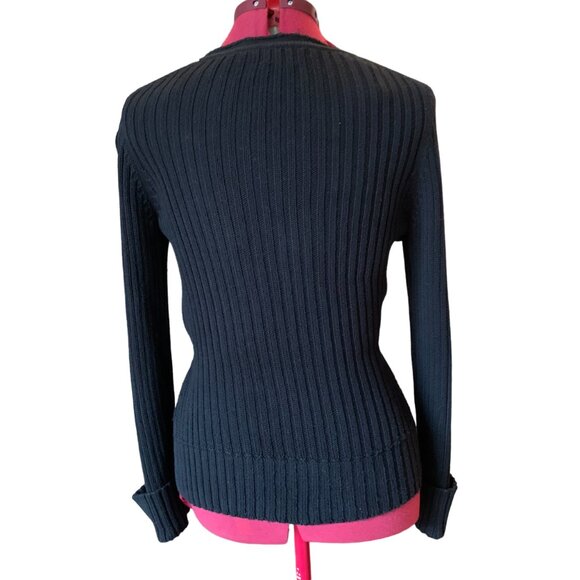 MEXX - Wrap V Neck crossover sweater top Cardigan BLACK - Medium - Picture 7 of 8